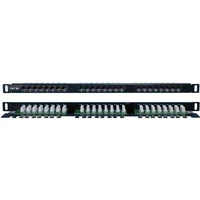 Патч-панель высокой плотности Hyperline 19'', 0.5U, 24 порта RJ-45, категория 5E, Dual IDC