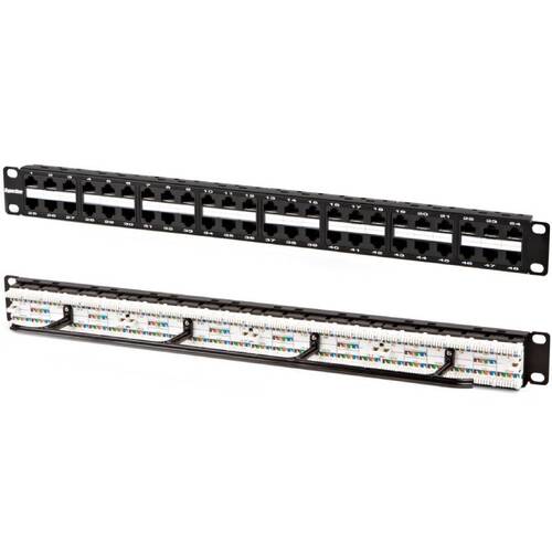 Патч-панель высокой плотности Hyperline 19'', 1U, 48 портов RJ-45, кат. 6, Dual IDC