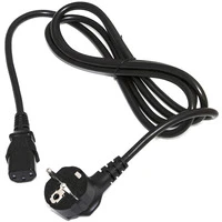 Кабель питания компьютера Hyperline Schuko+C13 (угловая)- (3x0.75), 10A, угловая вилка, 1м, цвет черный