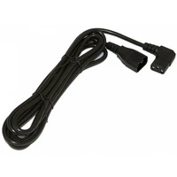 Кабель питания монитор-компьютер Hyperline IEC 320 C13 (угловая) - IEC 320 C14 (3x0.75), 10A, прямая вилка, 1.8м, цвет черный