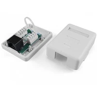 Компьютерная розетка Hyperline RJ-45(8P8C) SB1-1-8P8C-C5e-WH, категория 5e, одинарная, внешняя, Dual IDC