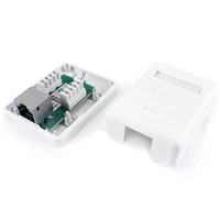 Компьютерная розетка Hyperline RJ-45(8P8C), категория 6, экранированная, одинарная, внешняя, Dual IDC