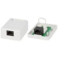Компьютерная розетка Hyperline RJ-45(8P8C) SB2-1-8P8C-C5e-WH, категория 5e, одинарная, внешняя, Dual IDC