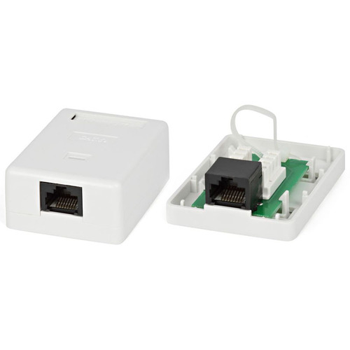 Компьютерная розетка Hyperline RJ-45(8P8C) SB2-1-8P8C-C5e-WH, категория 5e, одинарная, внешняя, Dual IDC