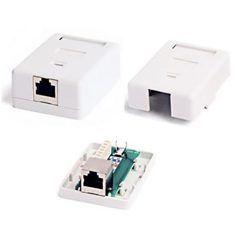 Характеристики Компьютерная розетка Hyperline RJ-45(8P8C), категория 6, экранированная, одинарная, внешняя, Dual IDC