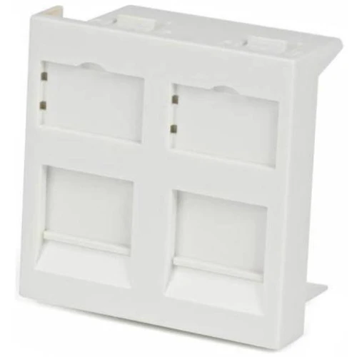 Вставка Hyperline 45x45 (аналог Mosaic) для 2 модулей формата Keystone Jack, со шторками