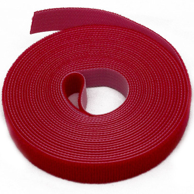 Характеристики Рулон липучки Hyperline 5 м х 9 мм, цвет красный