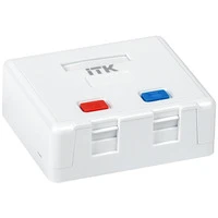 Корпус настенной розетки ITK для установки двух модулей Keystone Jack белый