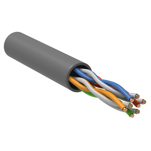 Характеристики Витая пара ITK U/UTP кат.5E 4х2х24AWG solid PVC серый (305м)