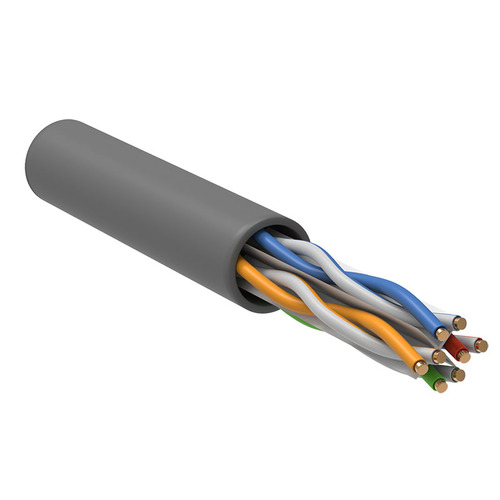 Витая пара ITK U/UTP кат.6 4х2х23AWG solid LSZH нг(А)-HF серый (305м)