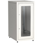 Шкаф сетевой напольный ITK LINEA E 24U 600х800мм стеклянная передняя дверь задняя металлическая серый