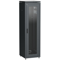 Шкаф сетевой напольный ITK LINEA N 33U 600х600 мм стеклянная передняя дверь черный