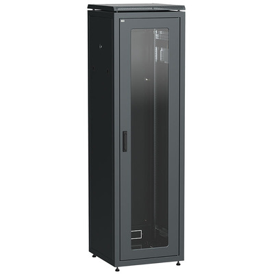 Характеристики Шкаф сетевой напольный ITK LINEA N 33U 600х600 мм стеклянная передняя дверь черный