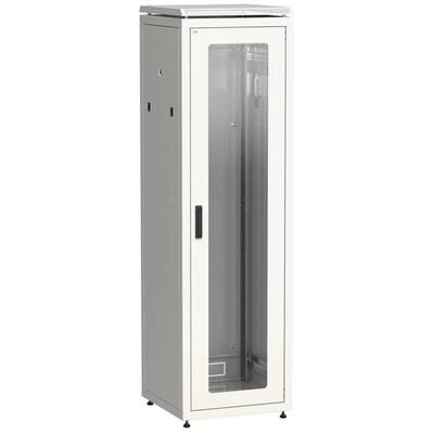Характеристики Шкаф сетевой напольный ITK LINEA N 42U 600х600 мм теклянная передняя дверь, задняя металлическая серый
