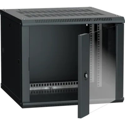 Характеристики Шкаф настенный ITK LINEA WE 9U 600x650 мм, дверь стеклянная, RAL 9005