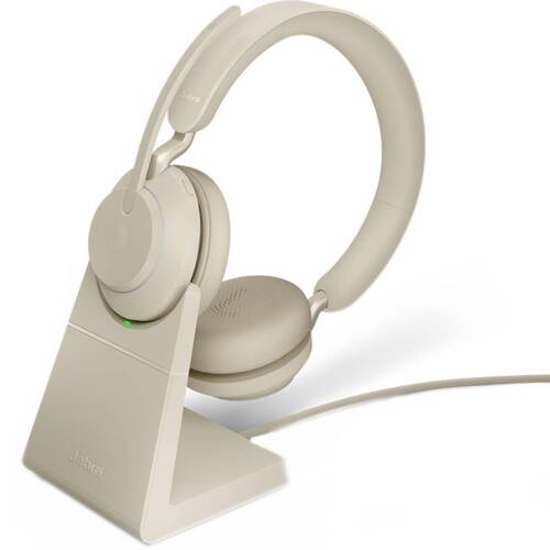 Характеристики Гарнитура Jabra Evolve2 65 MS USB-C Teams Stereo with Charging Stand Beige