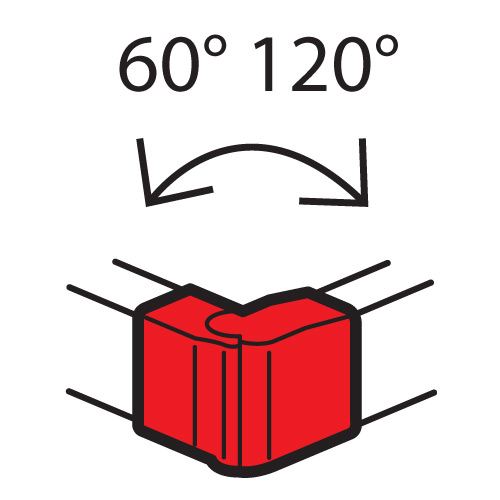 Внешний изменяемый угол Legrand от 60° до 120° для кабель-каналов Metra 130x50