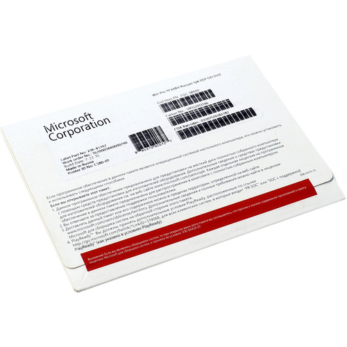 Операционная система Microsoft Win Pro 10 64Bit Russian 1pk DSP OEI DVD