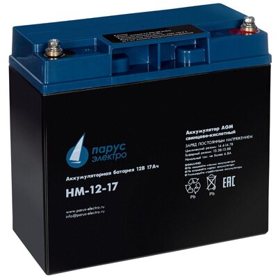 Характеристики Аккумуляторная батарея Парус Электро HM-12-17
