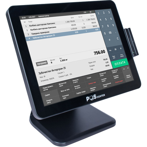 Сенсорный моноблок POScenter POS101 Pro (15", PCAP, N100, RAM 8Gb, SSD M2 128Gb, без MSR) без ОС