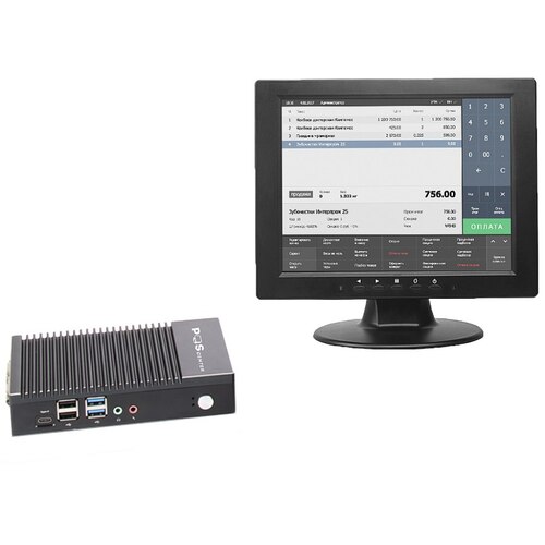 POS-компьютер POScenter BOX PC 1 (A6-1450, 4GB, 64GB SSD) + Монитор 10"