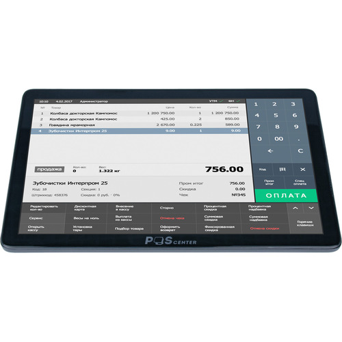 POS-терминал POScenter Wise Lite (10.1", J4125, RAM 8GB, M2 SSD 128GB, WiFi, BT, АКБ) без ОС