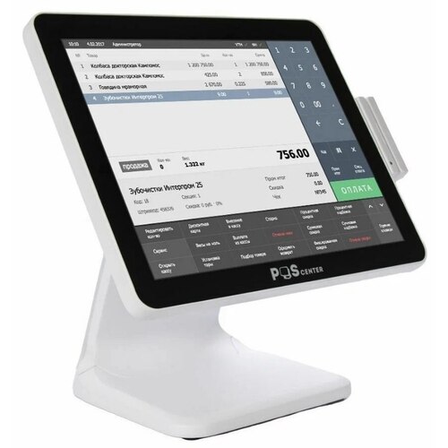 POS-терминал POScenter POS101 (J3455, 4 Гб, SSD 64 Гб, MSR) Windows 10 Entry, белый