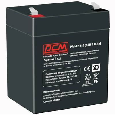 Характеристики Аккумуляторная батарея Powercom PM-12-5.0