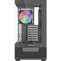 Корпус ПК без блока питания SAMA V40 Black Midi-Tower (V40-BKADA6X1-GL)