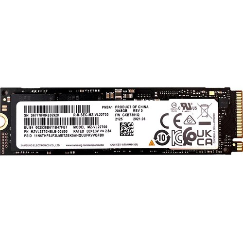 Характеристики SDD накопитель Samsung PM9A1 2048GB MZVL22T0HDLB-00B07