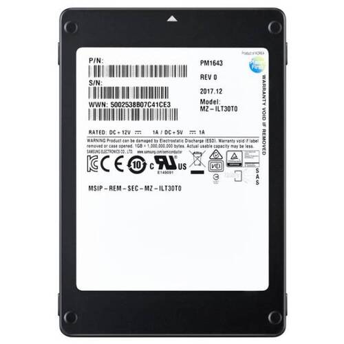 SSD накопитель Samsung PM1643a 7680GB (MZILT7T6HALA-00007)