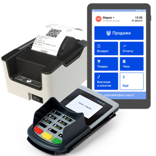 POS-комплект Штрих-М ТО Необходимый On-Line без ФН (7М с БП, Ш-ON-LINE WiFi, Pinpad L7150, подставка металл, серый)