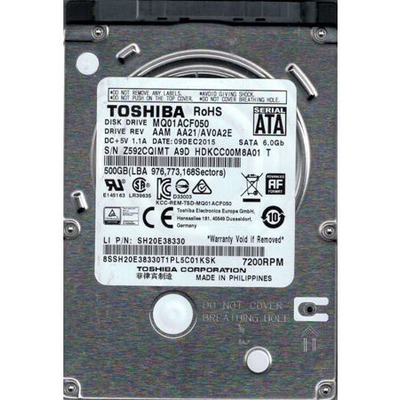 Характеристики Жесткий диск Toshiba MQ01ACF050