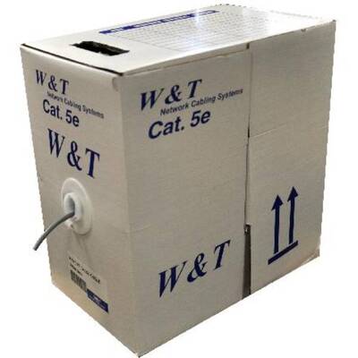 Характеристики Кабель W&T PVC Cat 5e UTP, серый, 305 м (WT-PVC5E)