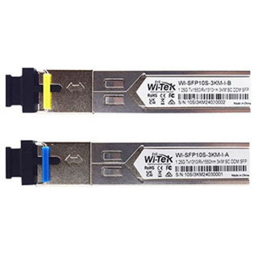 Комплект одноволоконных модулей Wi-Tek WI-SFP10S-3KM-I