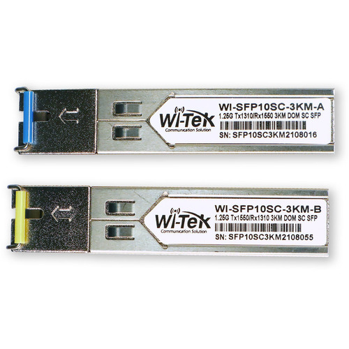 Комплект одноволоконных модулей Wi-Tek WI-SFP10SC-3KM