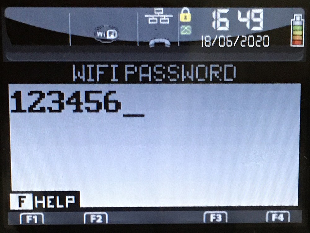 Вводим пароль от Wi-Fi сети Ingenico iWL250 (258)